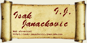 Isak Janaćković vizit kartica